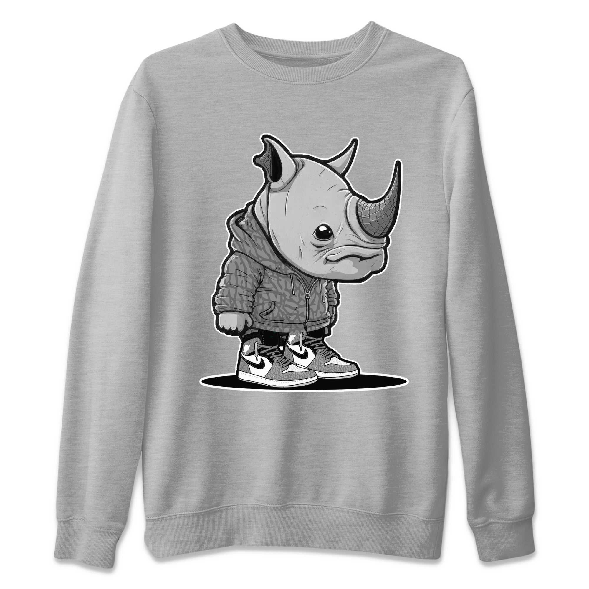 Rhino Boy Unisex Sweater – Air Jordan 1 White Cement, Sneakers Matching Sweater