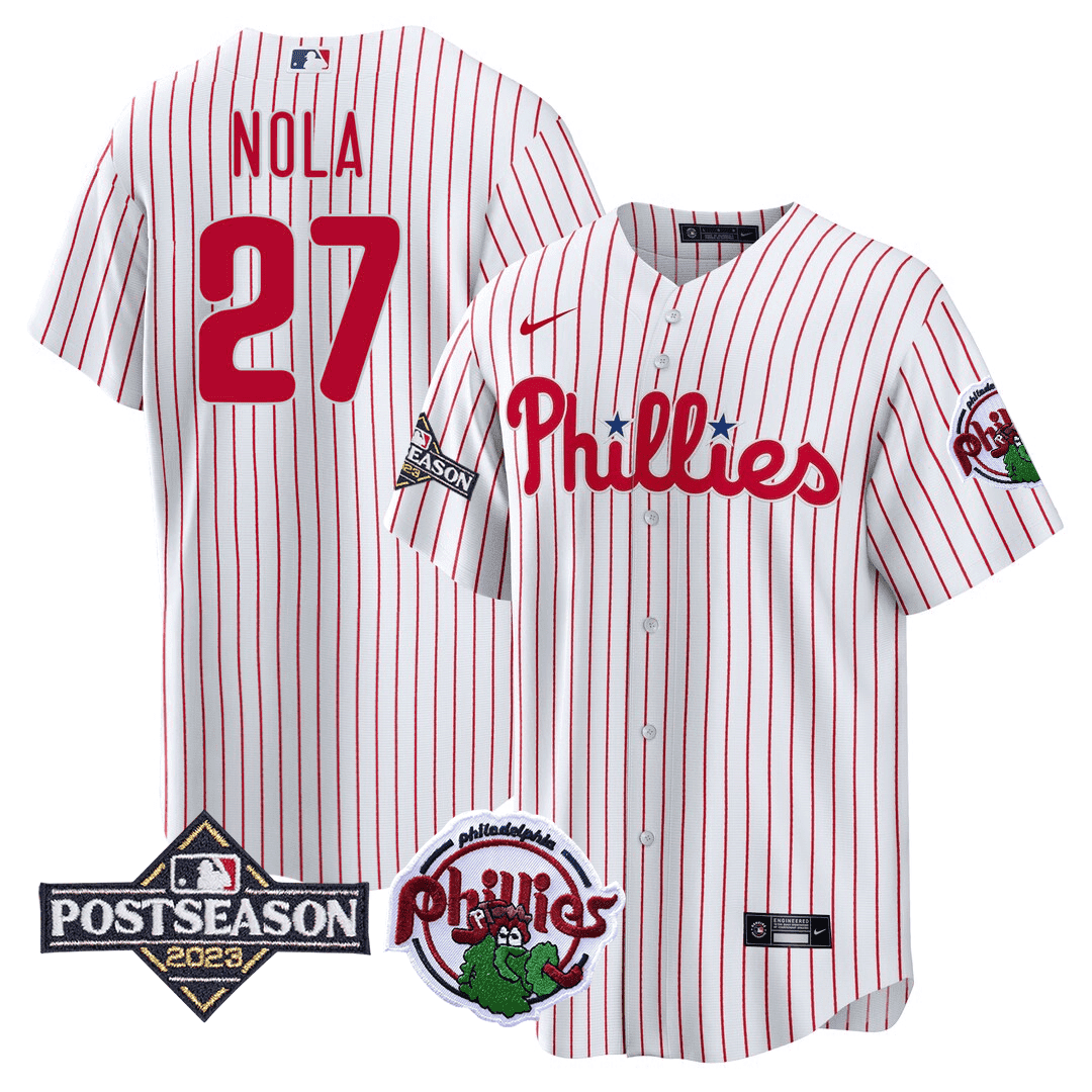Rhys Hoskins Men's Philadelphia Phillies 2023 Postseason Patch Cool Red Jersey - All Stitched