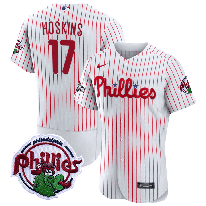 Rhys Hoskins Men's Philadelphia Phillies 2023 Postseason Patch Flex White Jersey - All Stitched