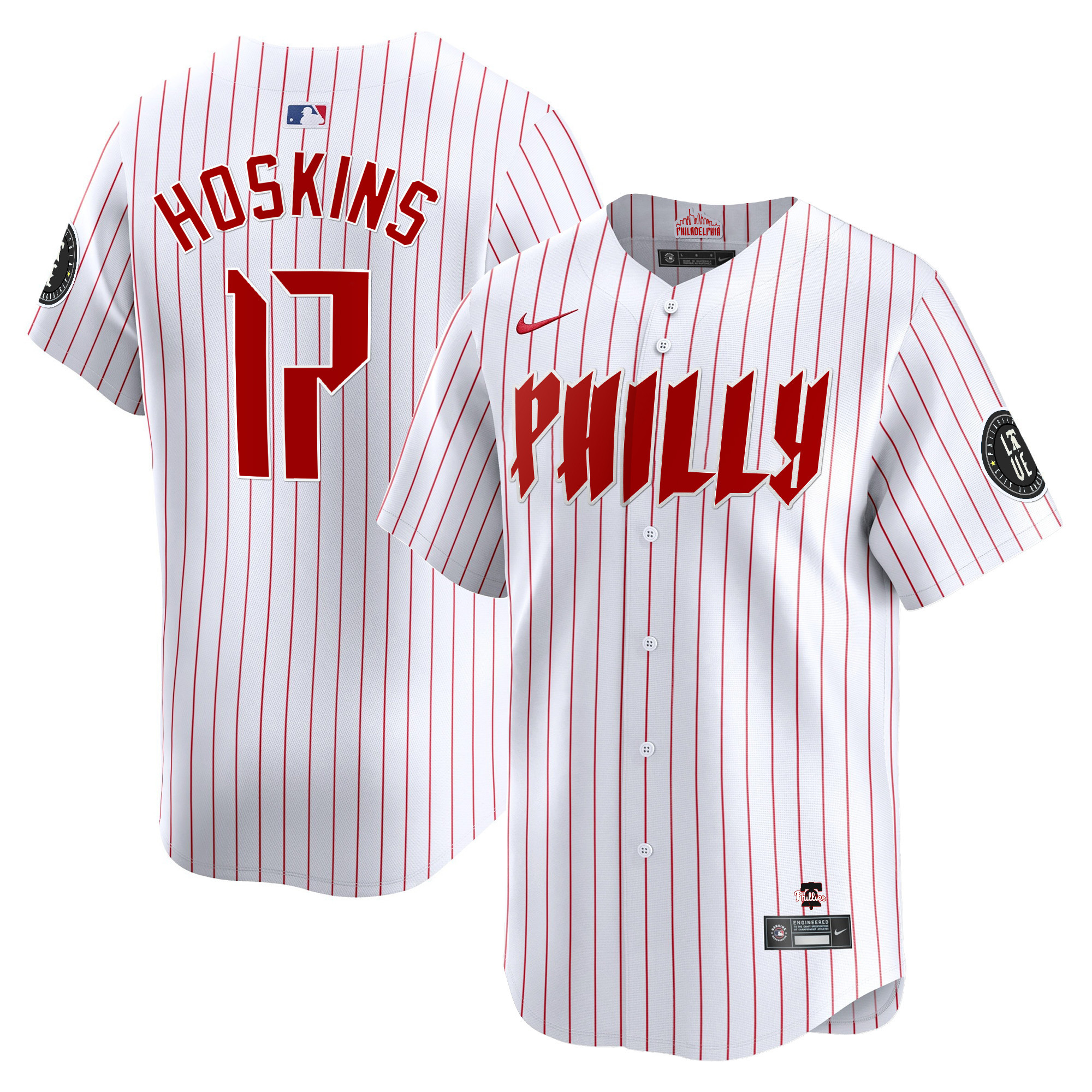 Rhys Hoskins Men's Philadelphia Phillies 2024 City Connect Vapor Premier Limited White Jersey - All Stitched
