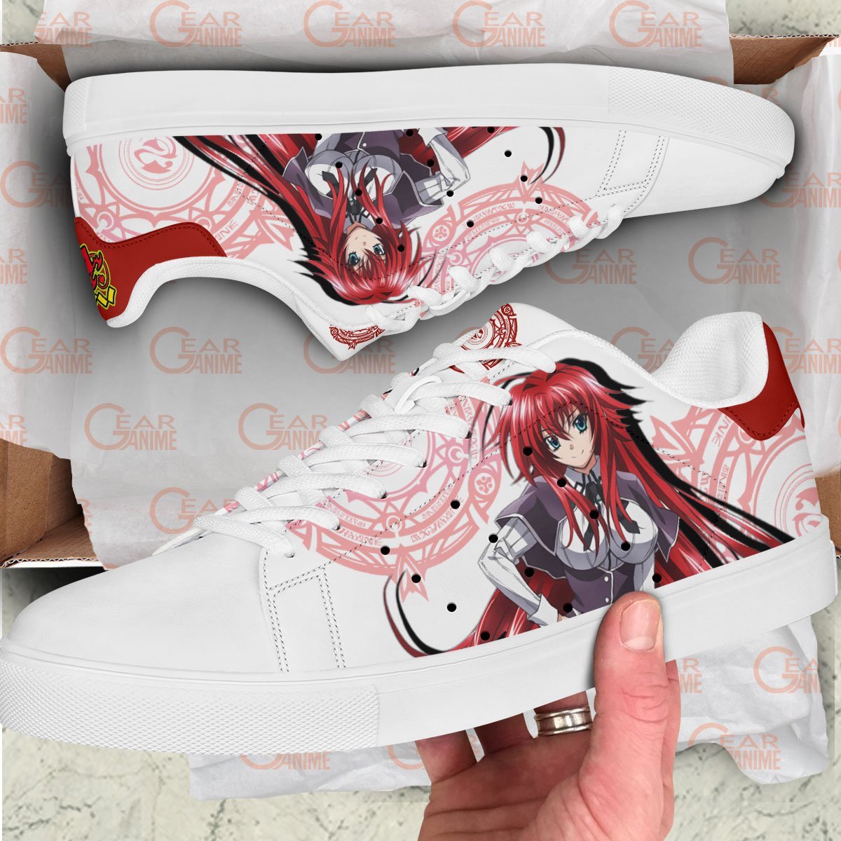 Rias Gremory Skate Sneakers Custom Anime High School DxD Shoes