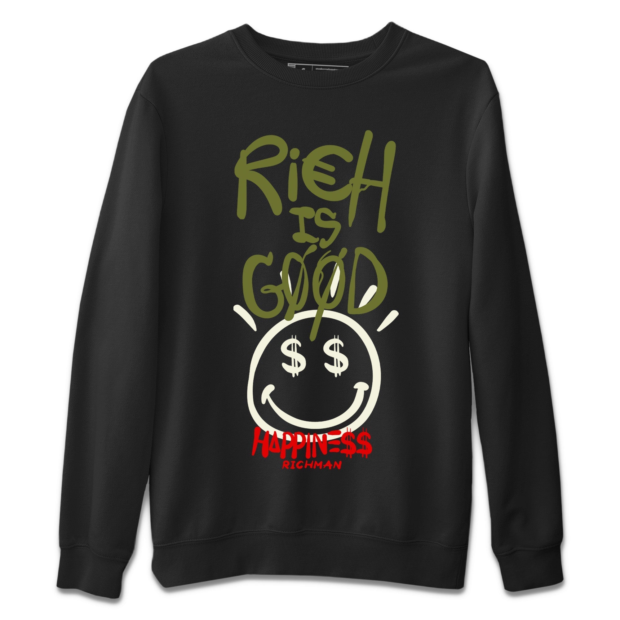 Rich Is Good Unisex Sweater – Air Jordan 1 Travis Scott Olive, Sneakers Matching Sweater