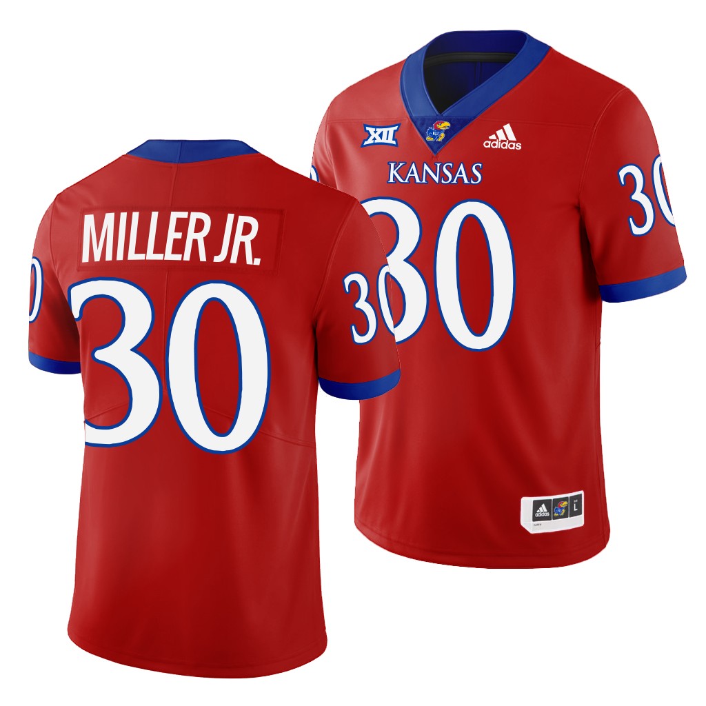 Rich Miller Jr. Kansas Jayhawks #30 Red Jersey 2022-23 College Men's Uniform