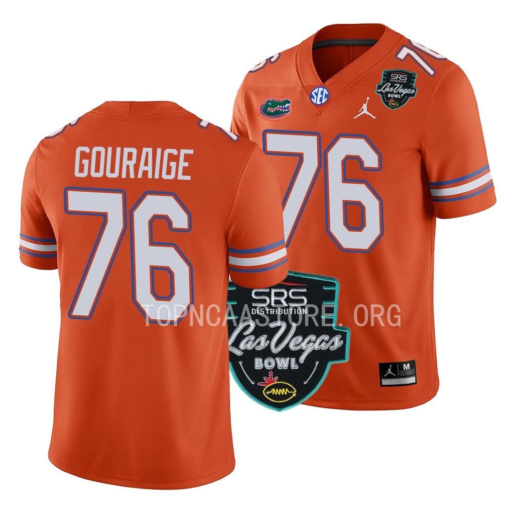 Richard Gouraige Jersey Florida Gators #76 Orange 2022 Las Vegas Bowl Alternate Men's Tee