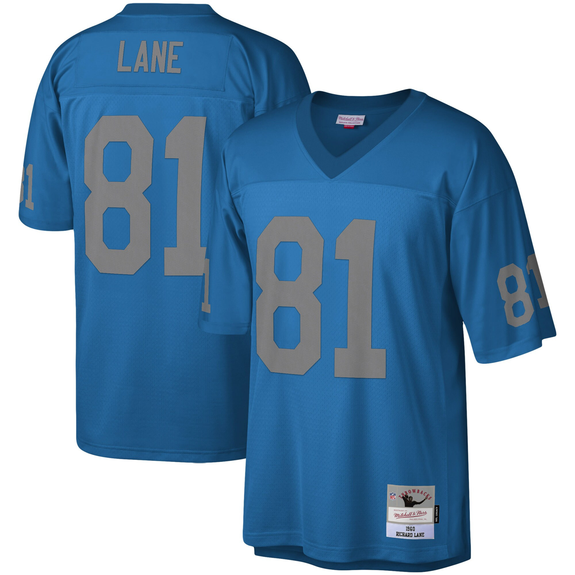 Richard Lane Detroit Lions Mitchell & Ness Blue Legacy Blue Jersey - All Stitched 