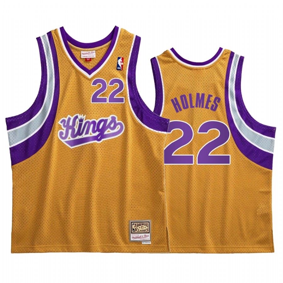 Richaun Holmes #22 Sacramento Kings Gold Hardwood Classics Jersey
