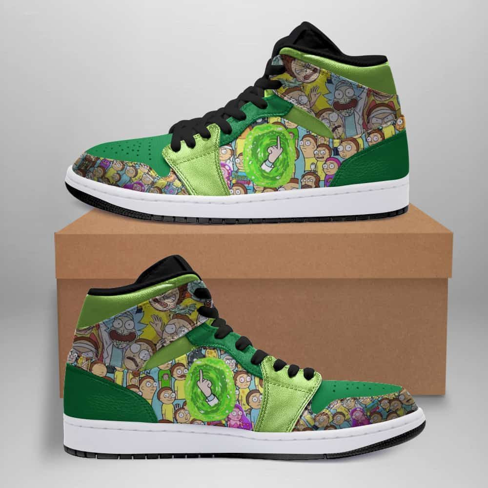 Rick and Morty 15 High Top Air Jordan Sneaker, Air Jordan Hightop