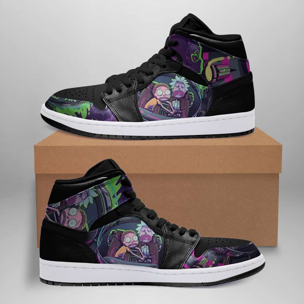 Rick and Morty 18 High Top Air Jordan Sneaker, Air Jordan Hightop