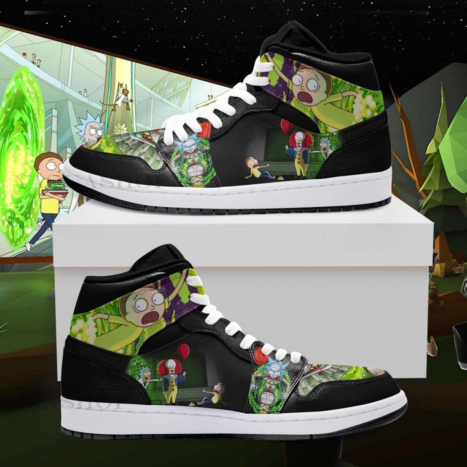 Rick and Morty 1 High Top Air Jordan Sneaker, Air Jordan Hightop