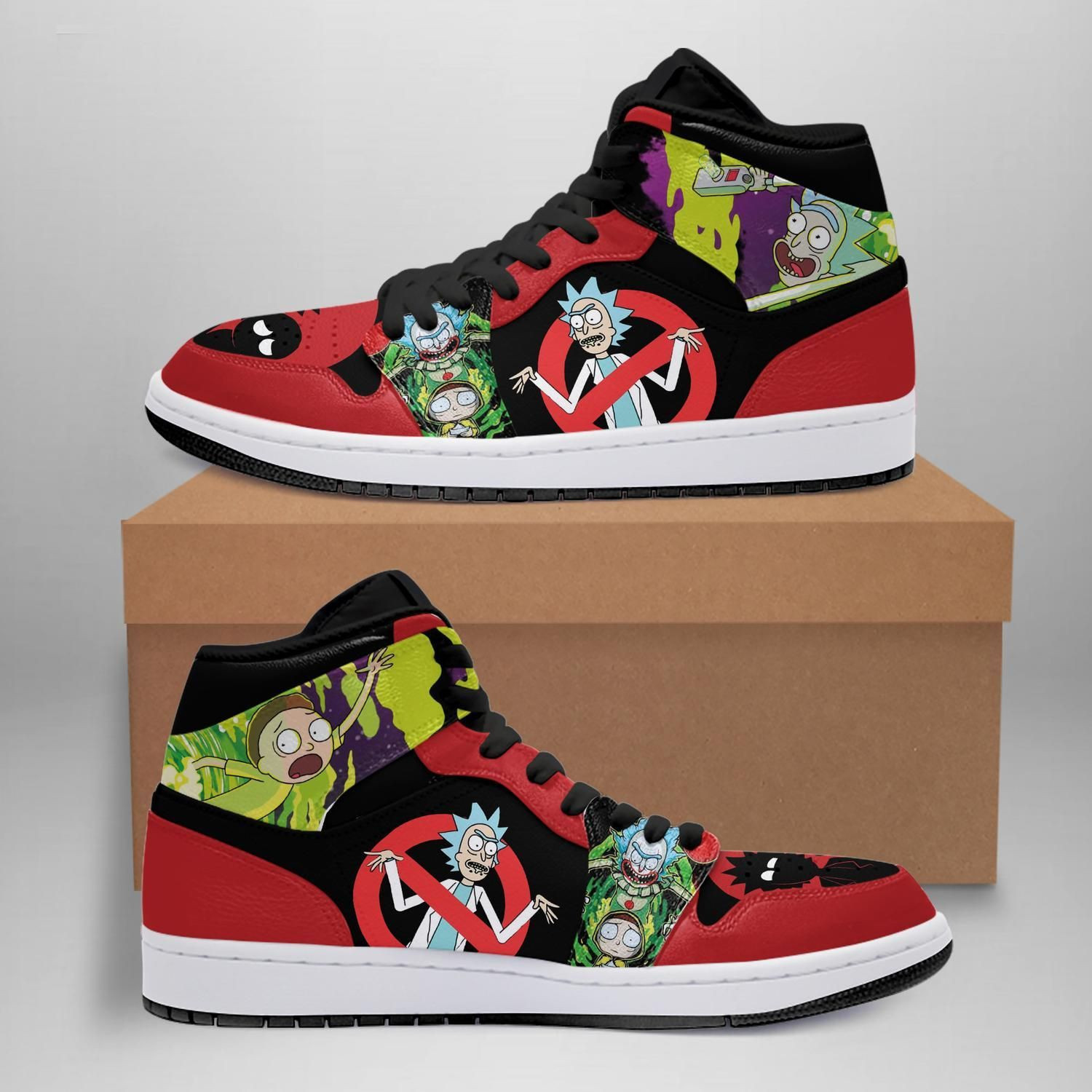 Rick and Morty 2 High Top Air Jordan Sneaker, Air Jordan Hightop