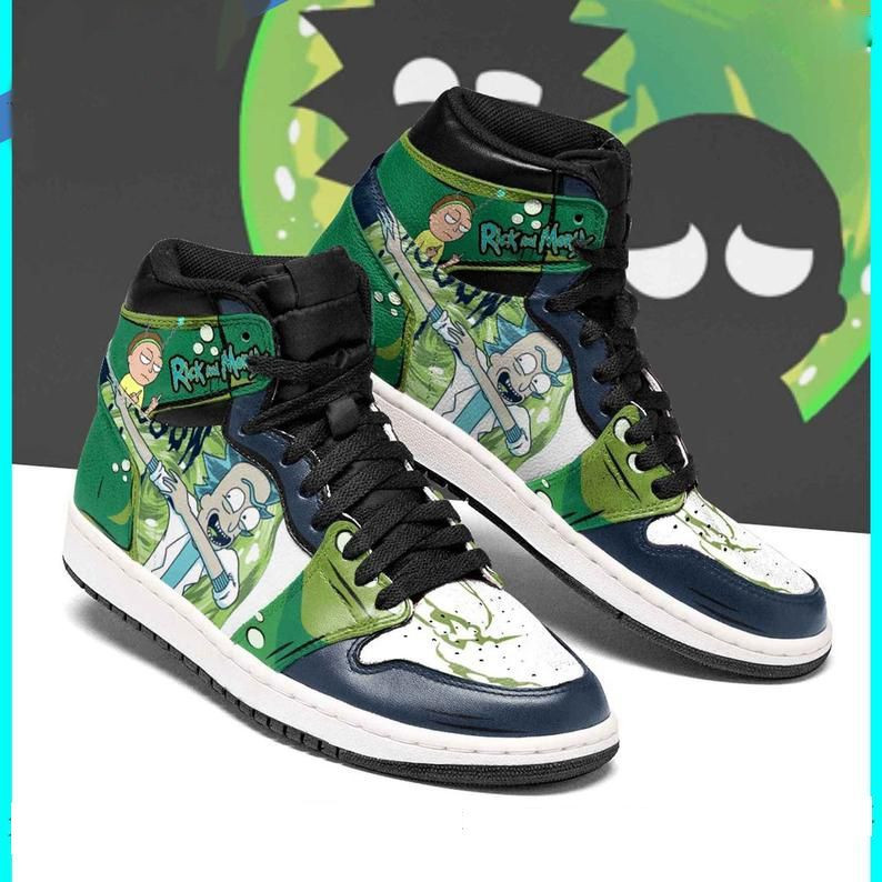 Rick and Morty 3 High Top Air Jordan Sneaker, Air Jordan Hightop