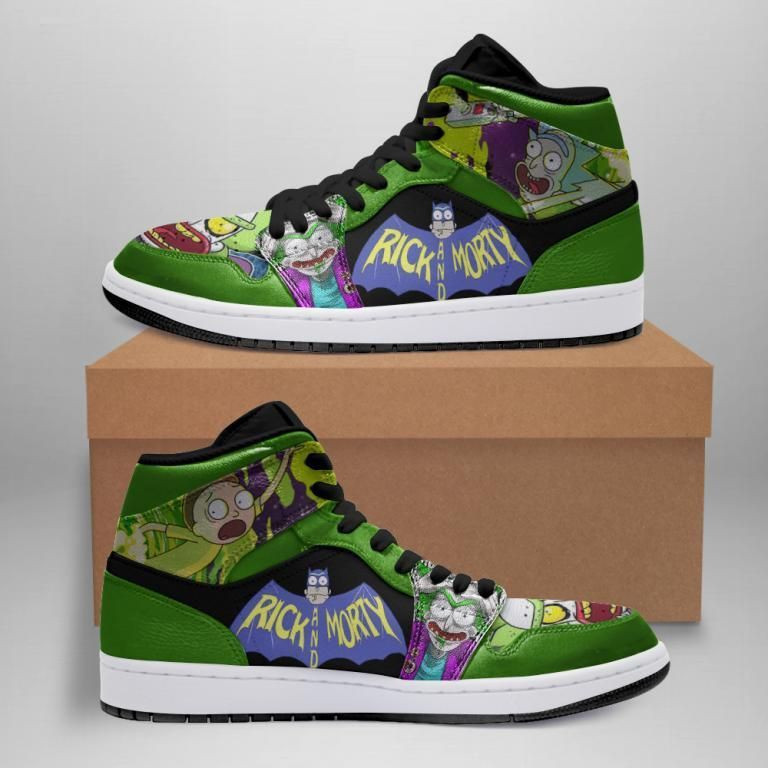 Rick and Morty batman Joker 24 High Top Air Jordan Sneaker, Air Jordan Hightop