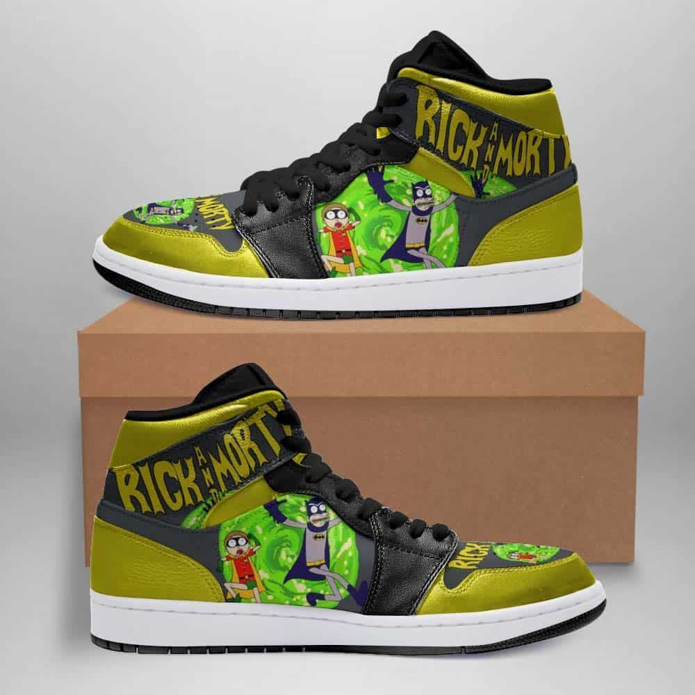 Rick and Morty Batman Robin 20 High Top Air Jordan Sneaker, Air Jordan Hightop