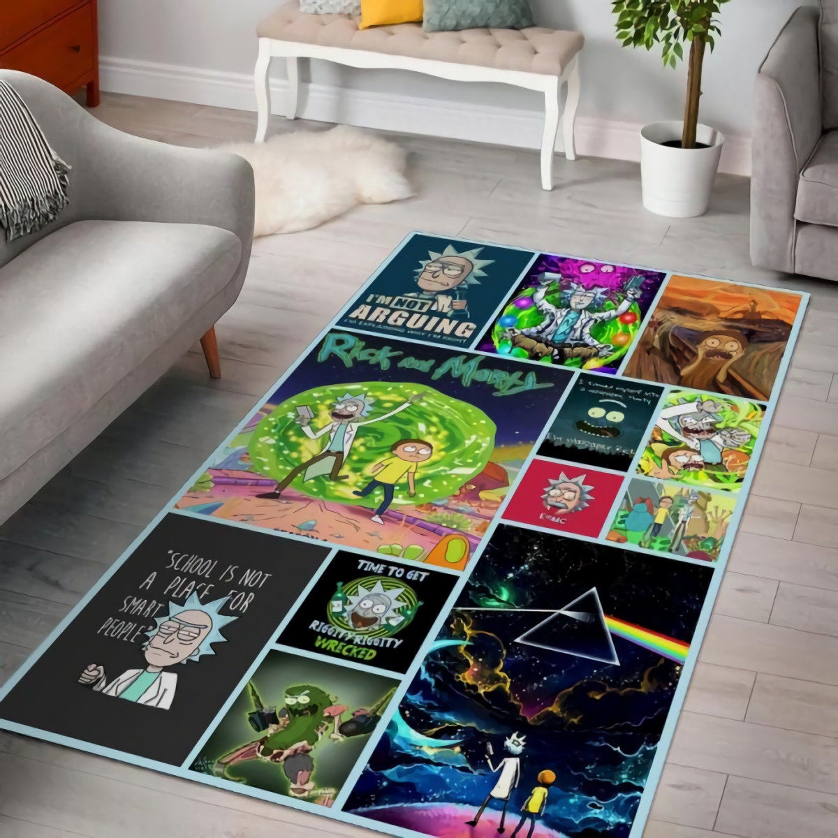 Rick And Morty Funny Decorative Floor Rectangle Rug