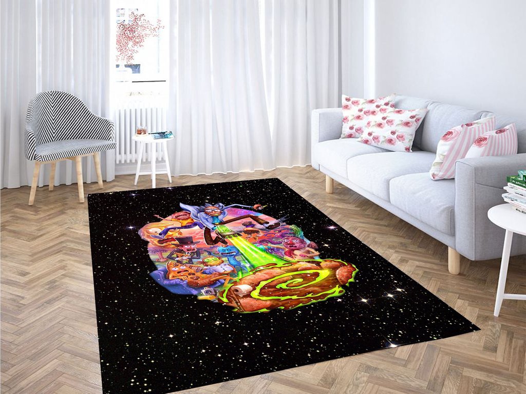 Rick And Morty Galaxy Living Room Modern Carpet Rectangle Rug