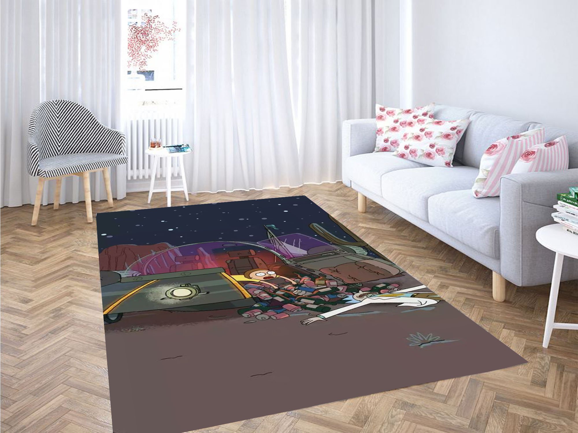 Rick And Morty Night Carpet Rectangle Rug