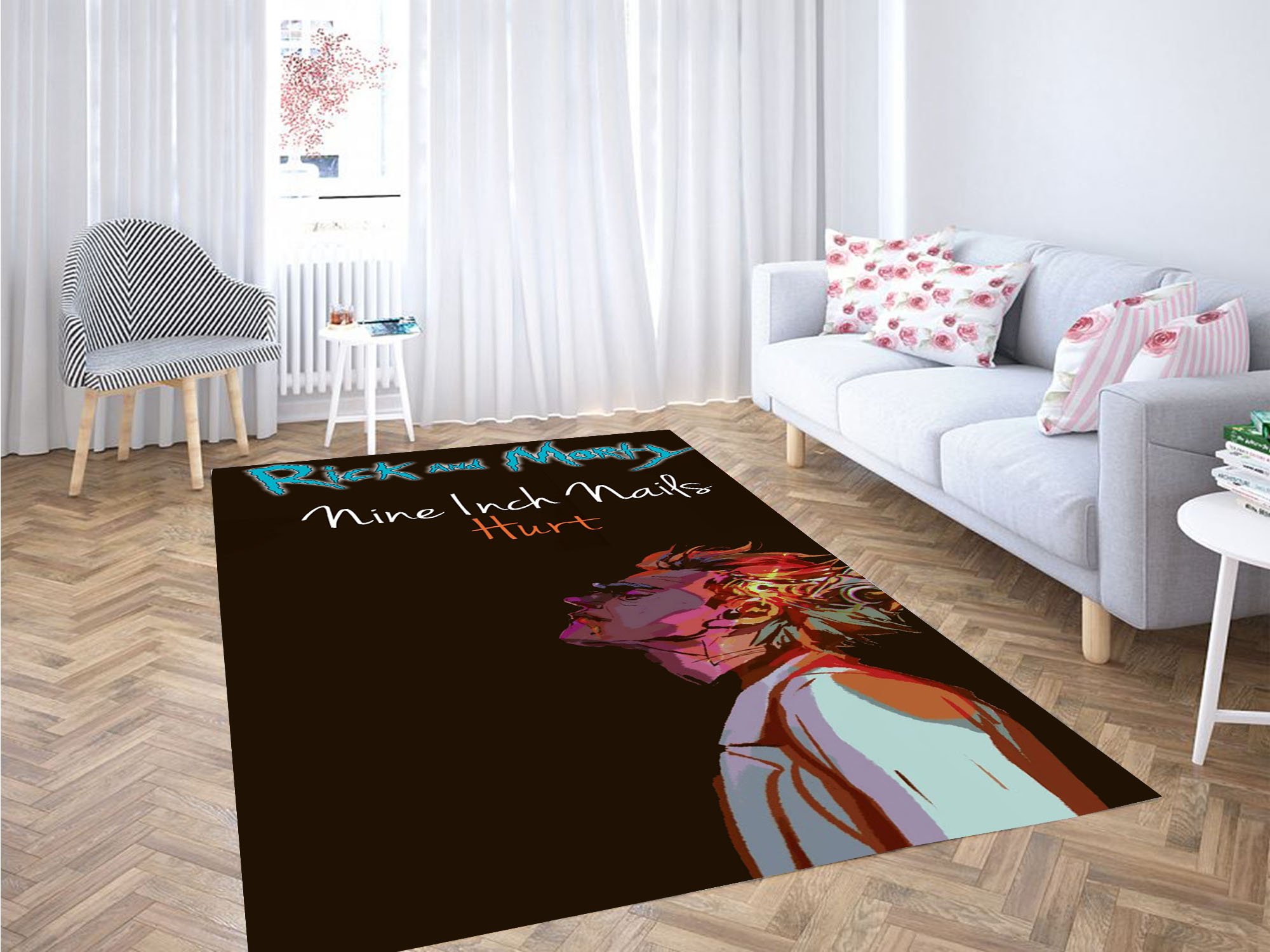 Rick And Morty Nine Inch Nails Hurt Carpet Rectangle Rug