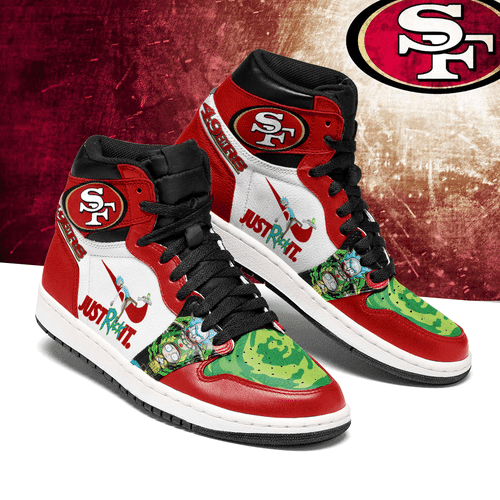 Rick And Morty San Francisco 49Ers Team Nfl Sneakers Sneakers High Top Air Jordan Sneaker, Air Jordan Hightop