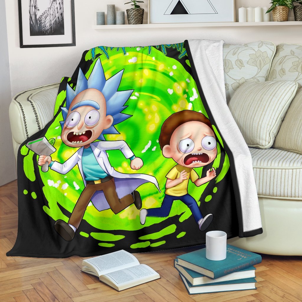 Rick And Morty Sherpa Blanket Cozy Blanket Fleece Blanket