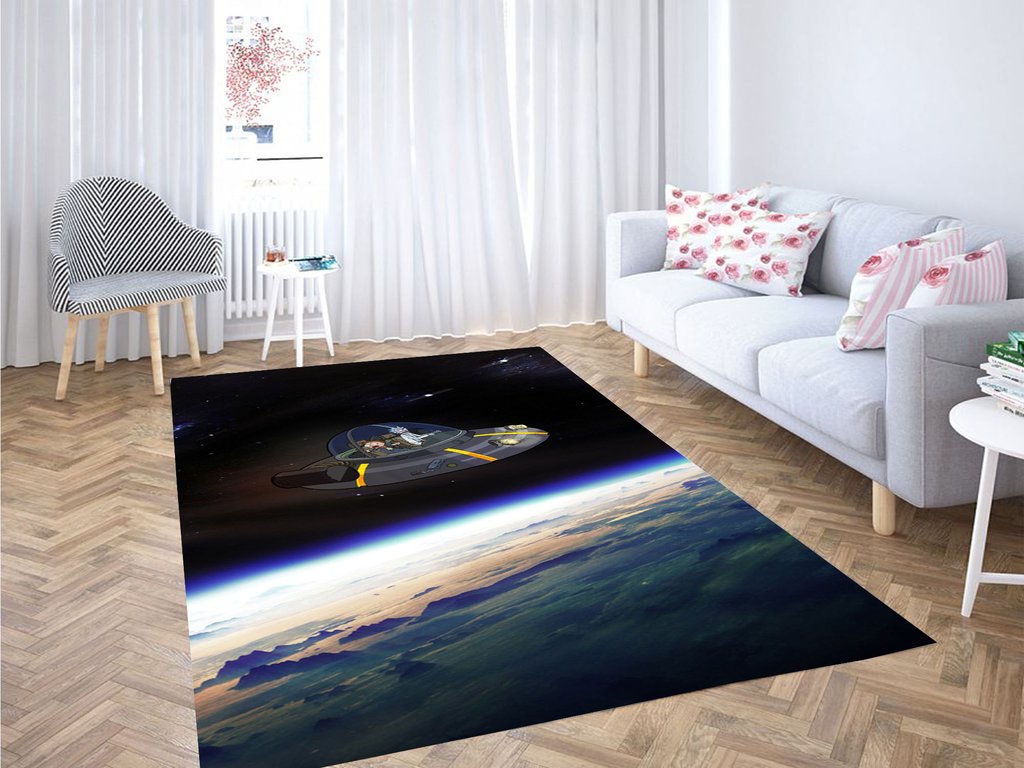 Rick And Morty Space Adventure Living Room Modern Carpet Rectangle Rug