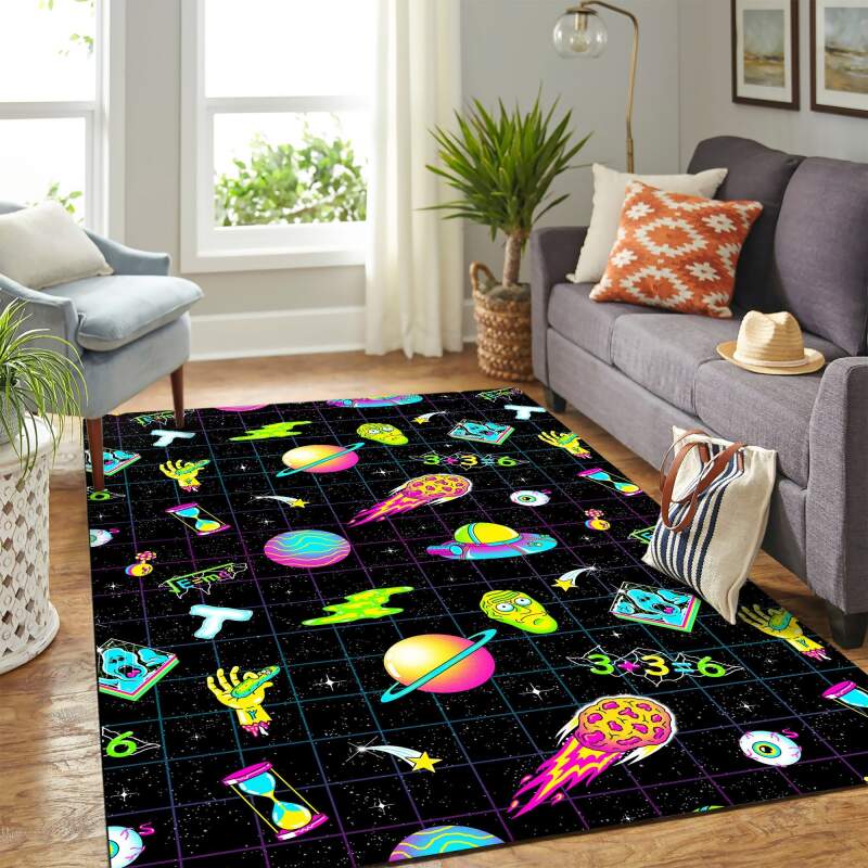 Rick And Morty University Carpet Floor Area Rectangle Rug