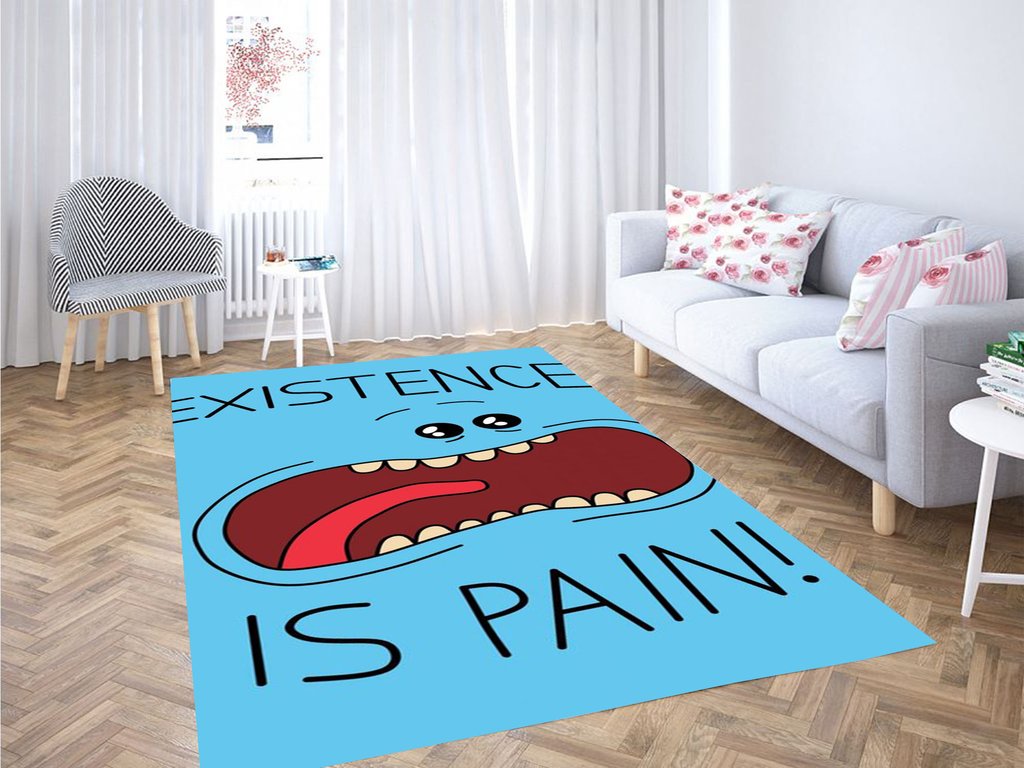 Rick And Morty Wallpaper Blue Living Room Modern Carpet Rectangle Rug