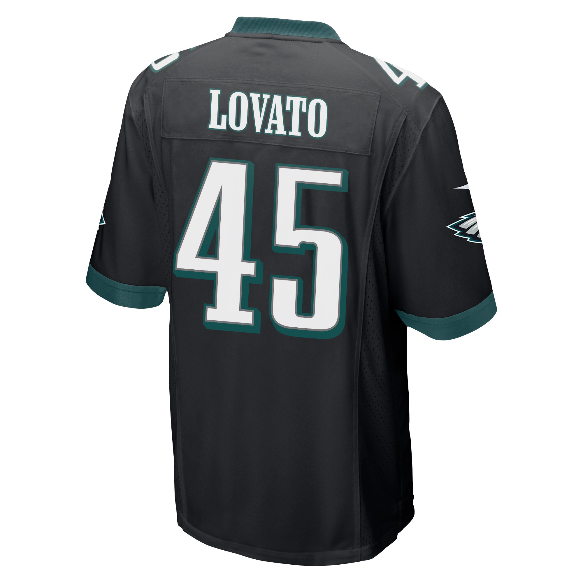 Rick Lovato 45 Philadelphia Eagles Super Bowl LVII Champions 2 Stars Men Game Stitched Jersey – Black