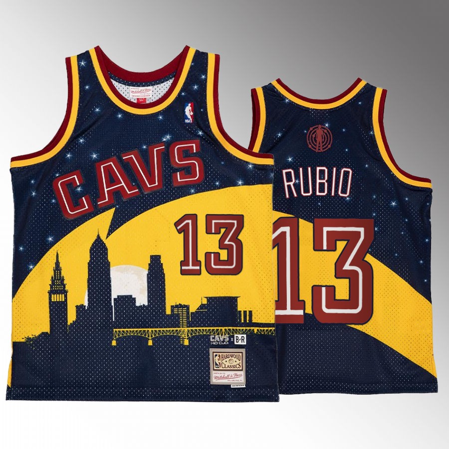 Ricky Rubio Cleveland Cavaliers #13 Gold Jersey BR Remix Fashion