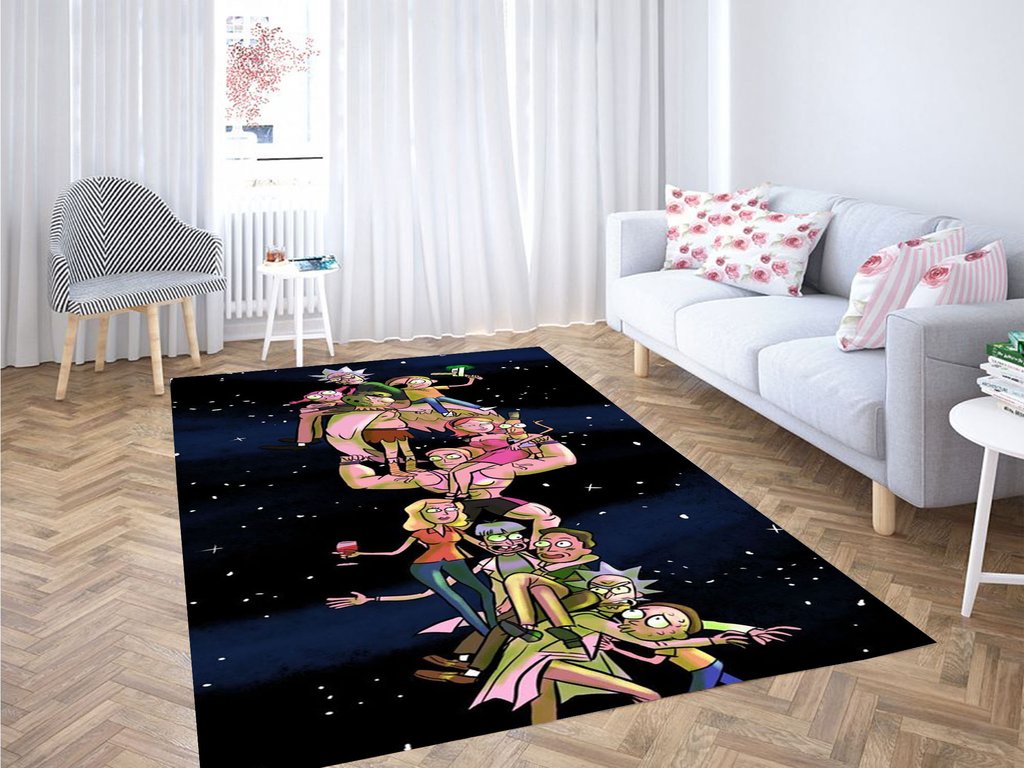 Ricky Y Morty Chicas Wallpaper Living Room Modern Carpet Rectangle Rug