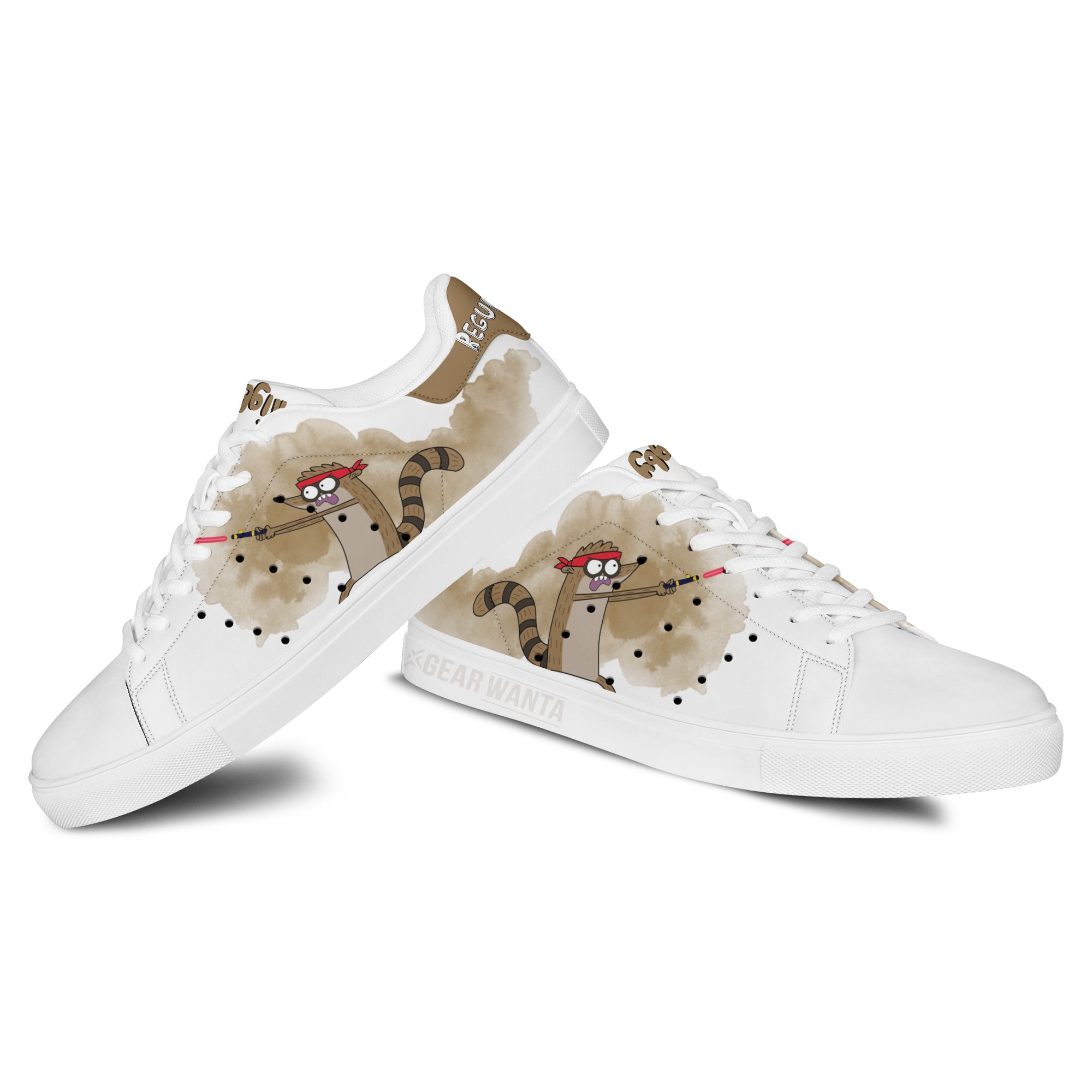 Rigby Regular Show Skate Shoes Custom Color Cartoon Sneakers