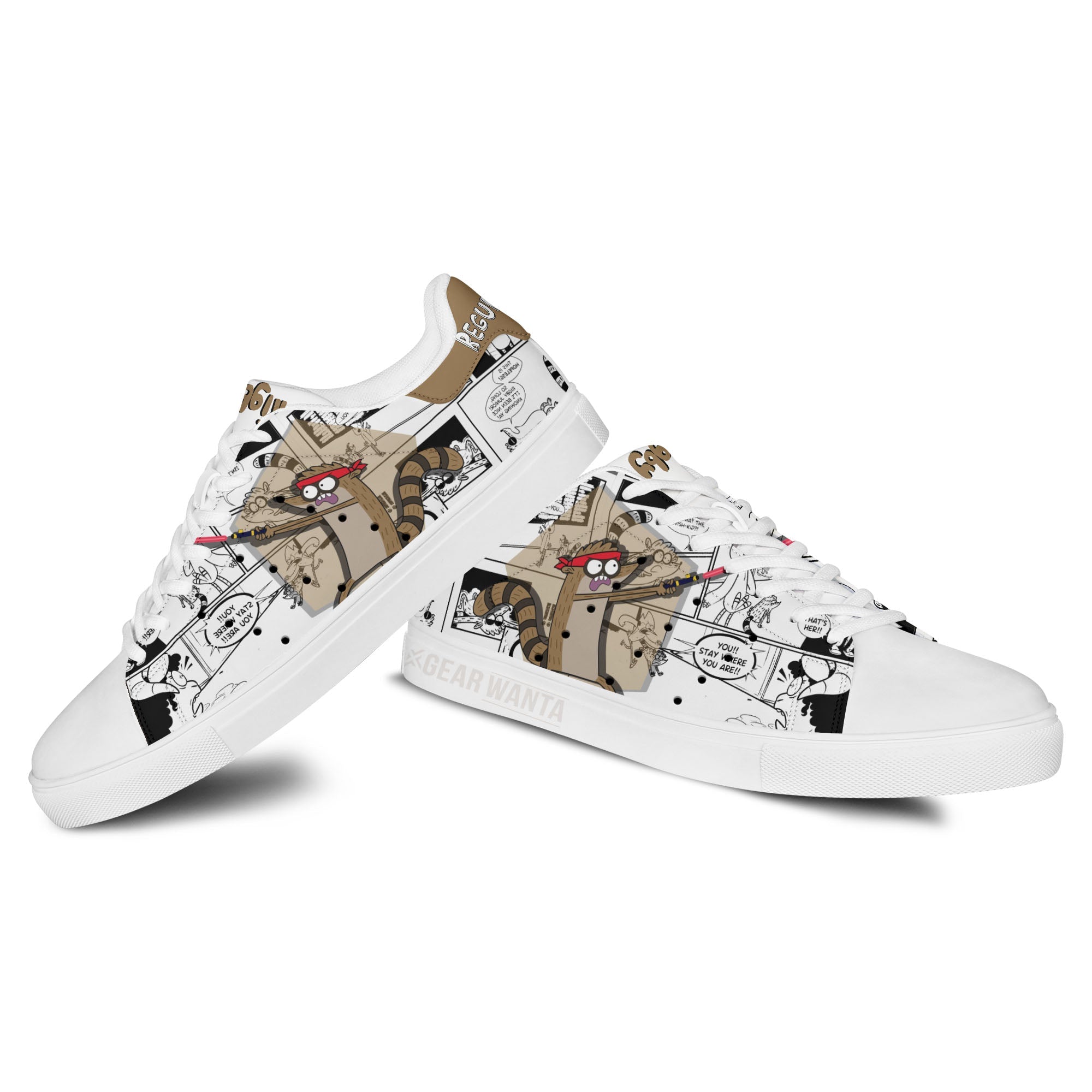 Rigby Regular Show Skate Shoes Custom Comic Style