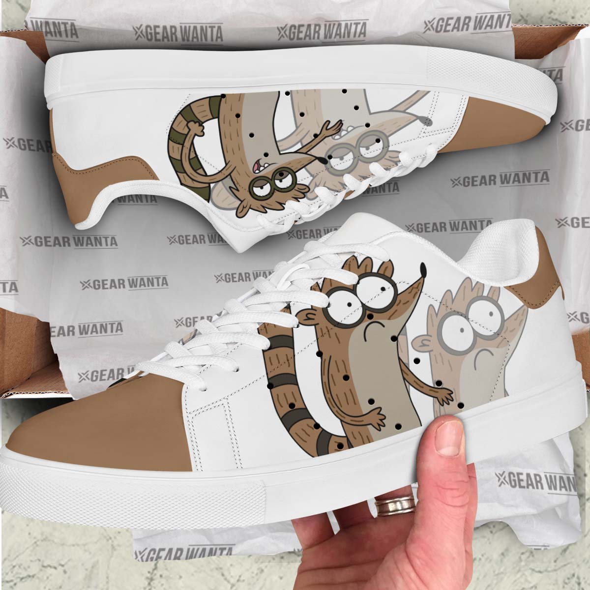 Rigby Skate Shoes Custom Regular Show Cartoon Sneakers