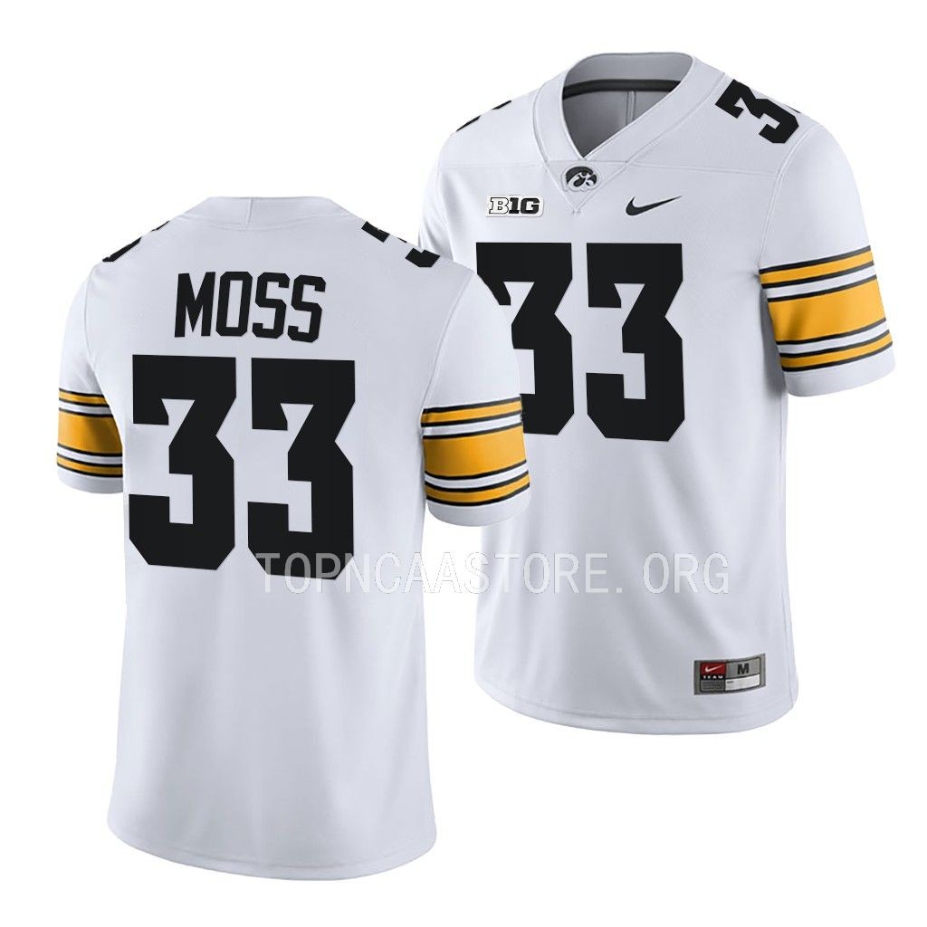 Riley Moss Iowa Hawkeyes #33 White Jersey 2022 College Men's Uniform