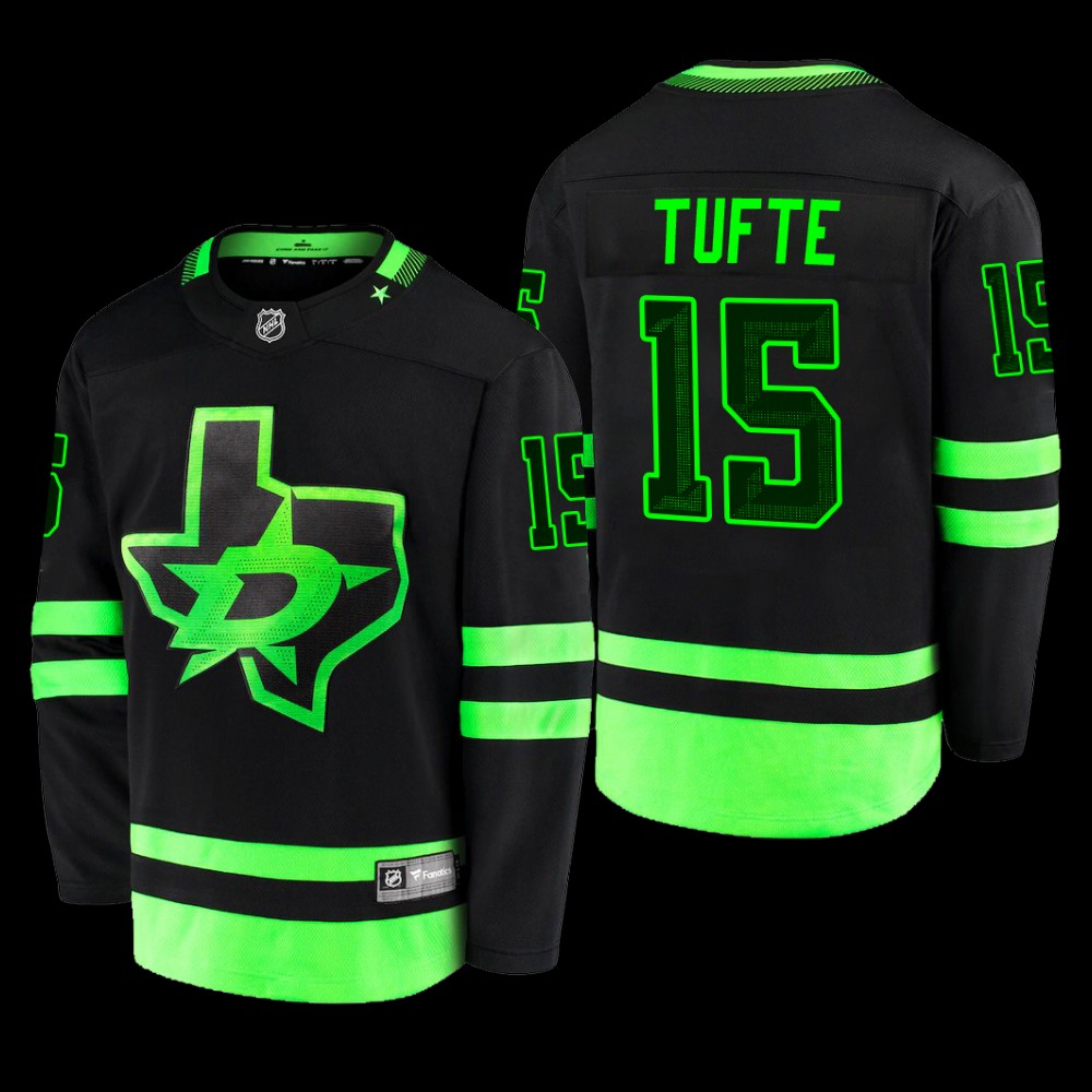 Riley Tufte #15 Dallas Stars Blackout Alternate Black Third Jersey
