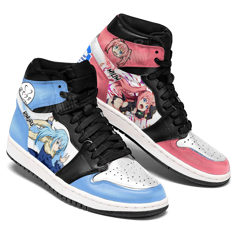 Rimuru Tempest and Milim Nava JD1s Sneakers Reincarnated as a Slime Anime Shoes, Air Jordan Hightop