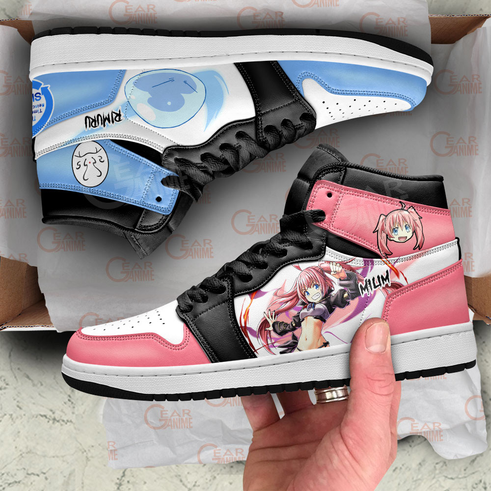 Rimuru Tempest and Milim Nava JD1s Sneakers Reincarnated as a Slime Anime Shoes, Air Jordan Hightop