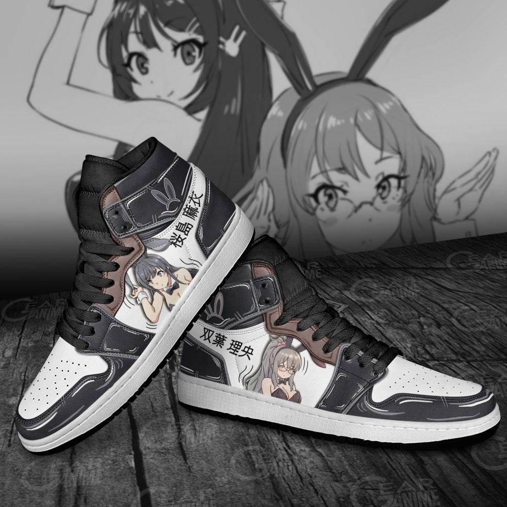 Rio Futaba and Sakurajima Mai JD1s Sneakers Bunny Girls Anime Shoes, Air Jordan Hightop