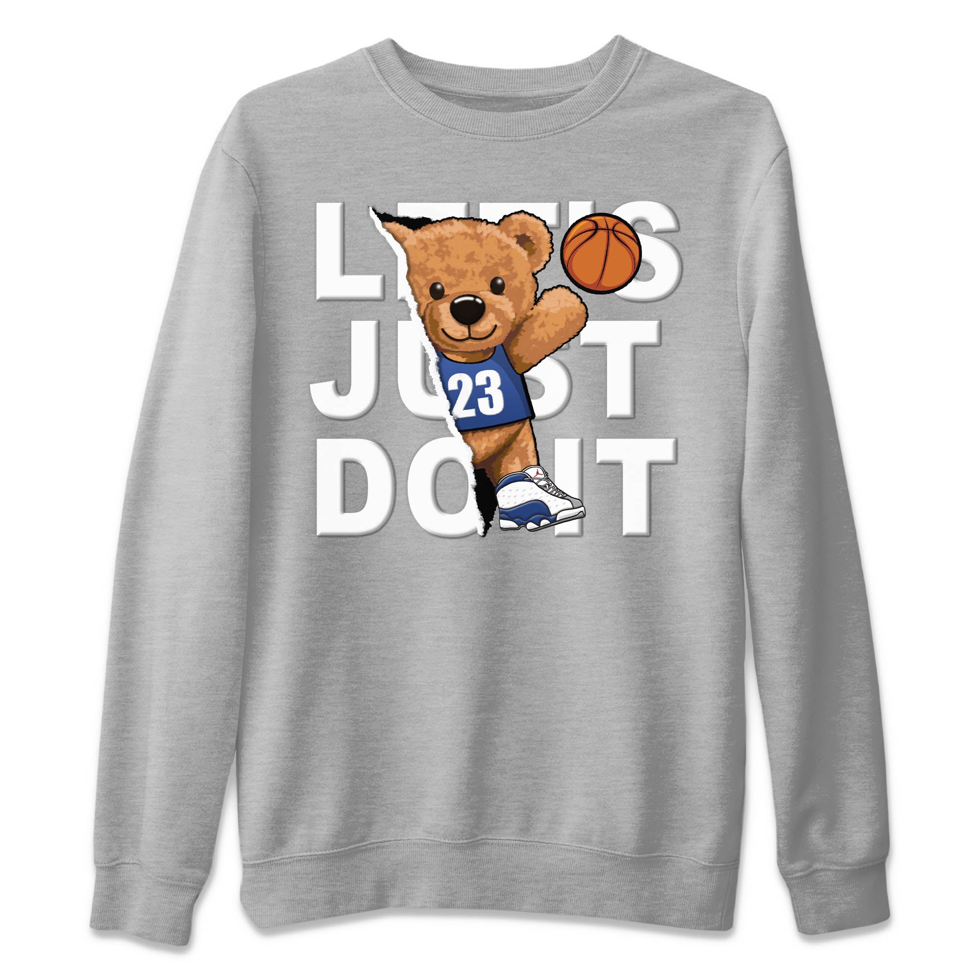 Rip Out Bear Unisex Sweater – Air Jordan 13 French Blue, Sneakers Matching Sweater