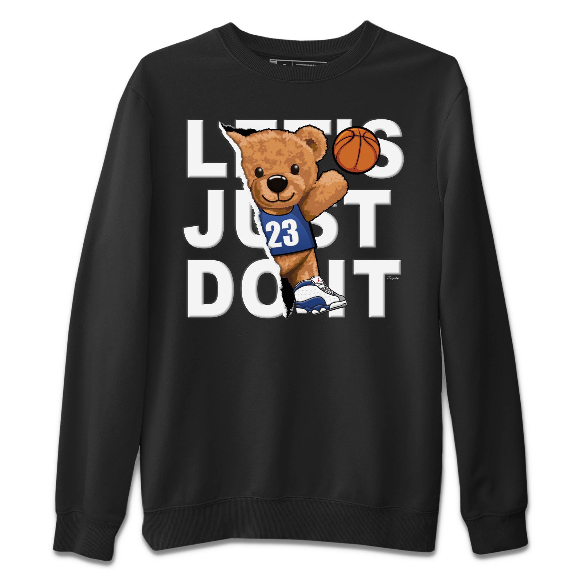 Rip Out Bear Unisex Sweater – Air Jordan 13 French Blue, Sneakers Matching Sweater
