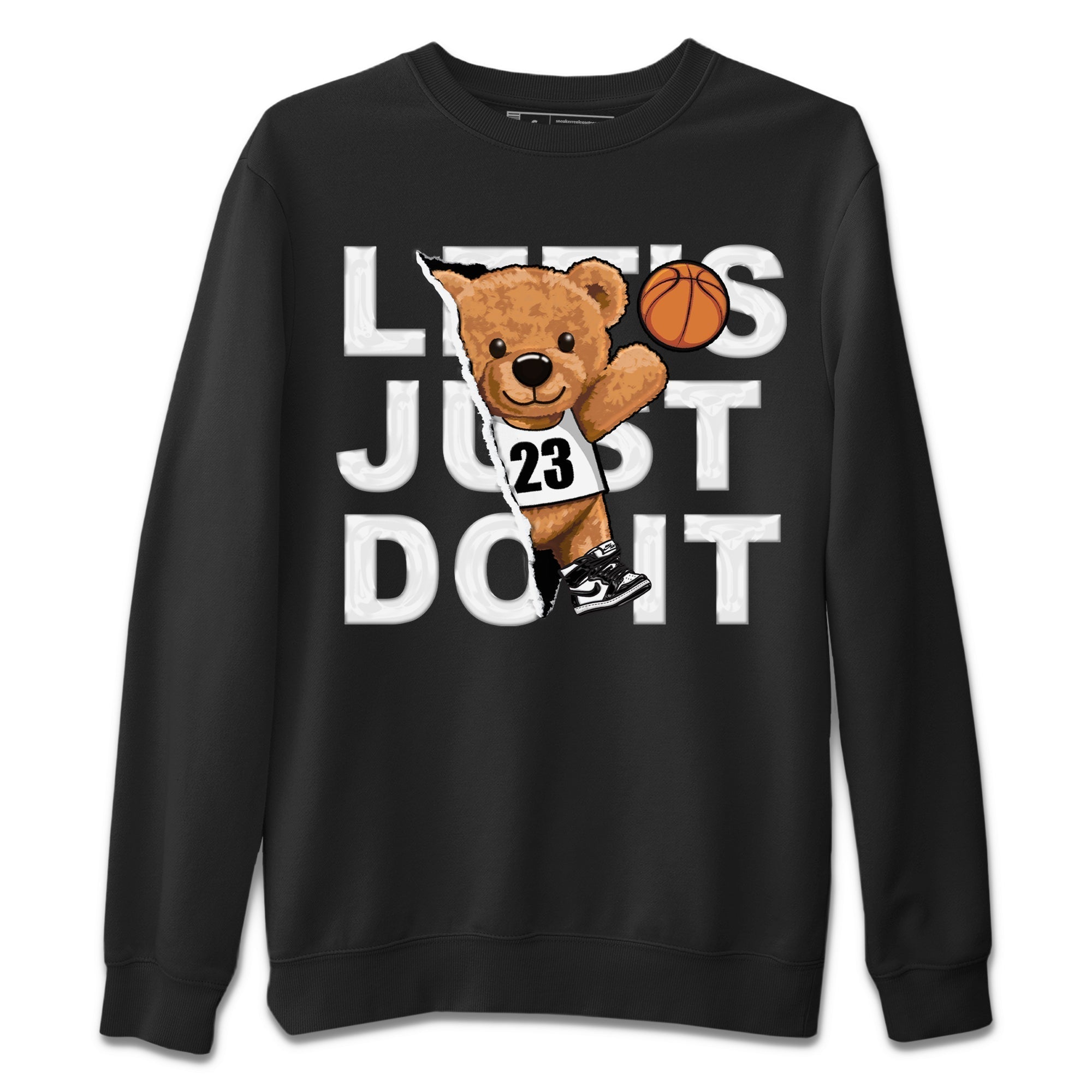 Rip Out Bear Unisex Sweater – Air Jordan 1 Black White, Sneakers Matching Sweater