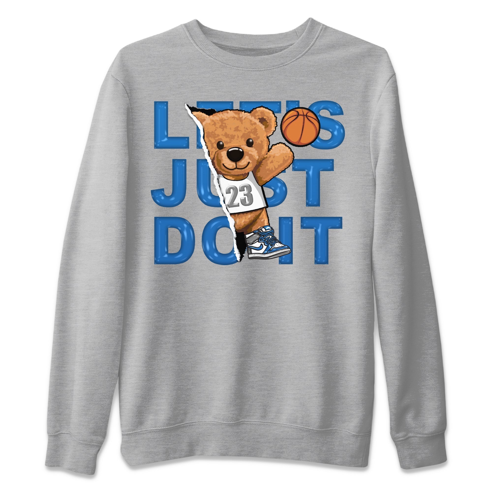 Rip Out Bear Unisex Sweater – Air Jordan 1 True Blue, Sneakers Matching Sweater