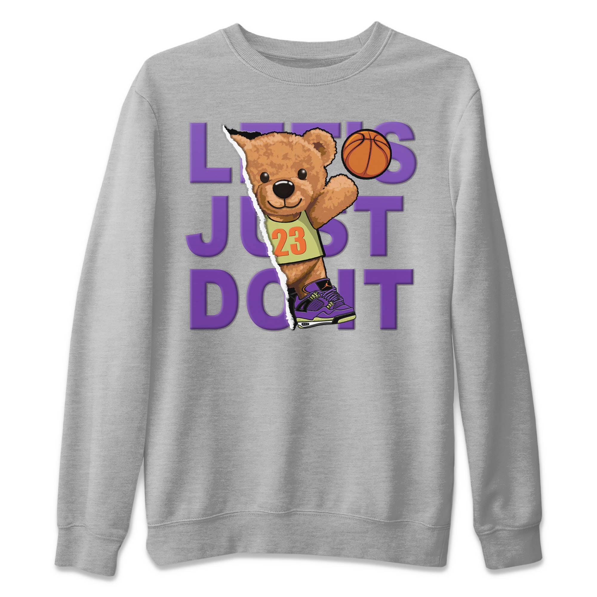 Rip Out Bear Unisex Sweater – Air Jordan 4 Canyon Purple, Sneakers Matching Sweater