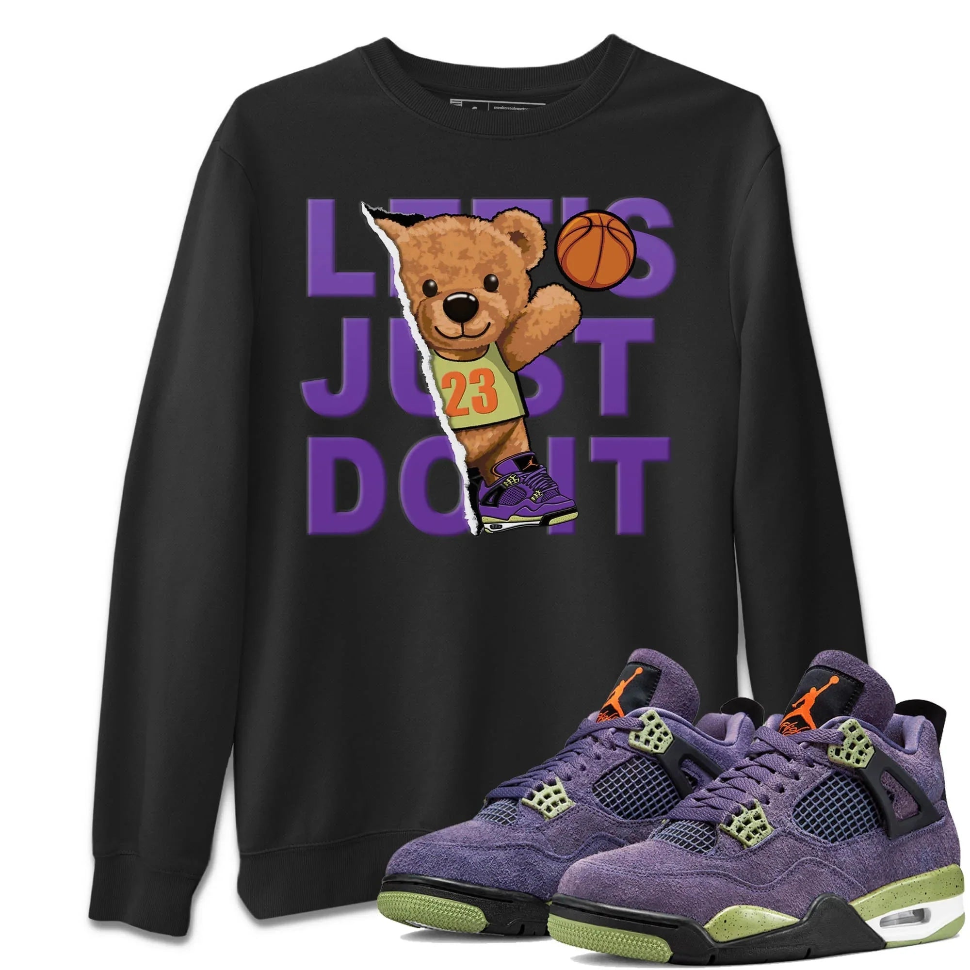 Rip Out Bear Unisex Sweater – Air Jordan 4 Canyon Purple, Sneakers Matching Sweater