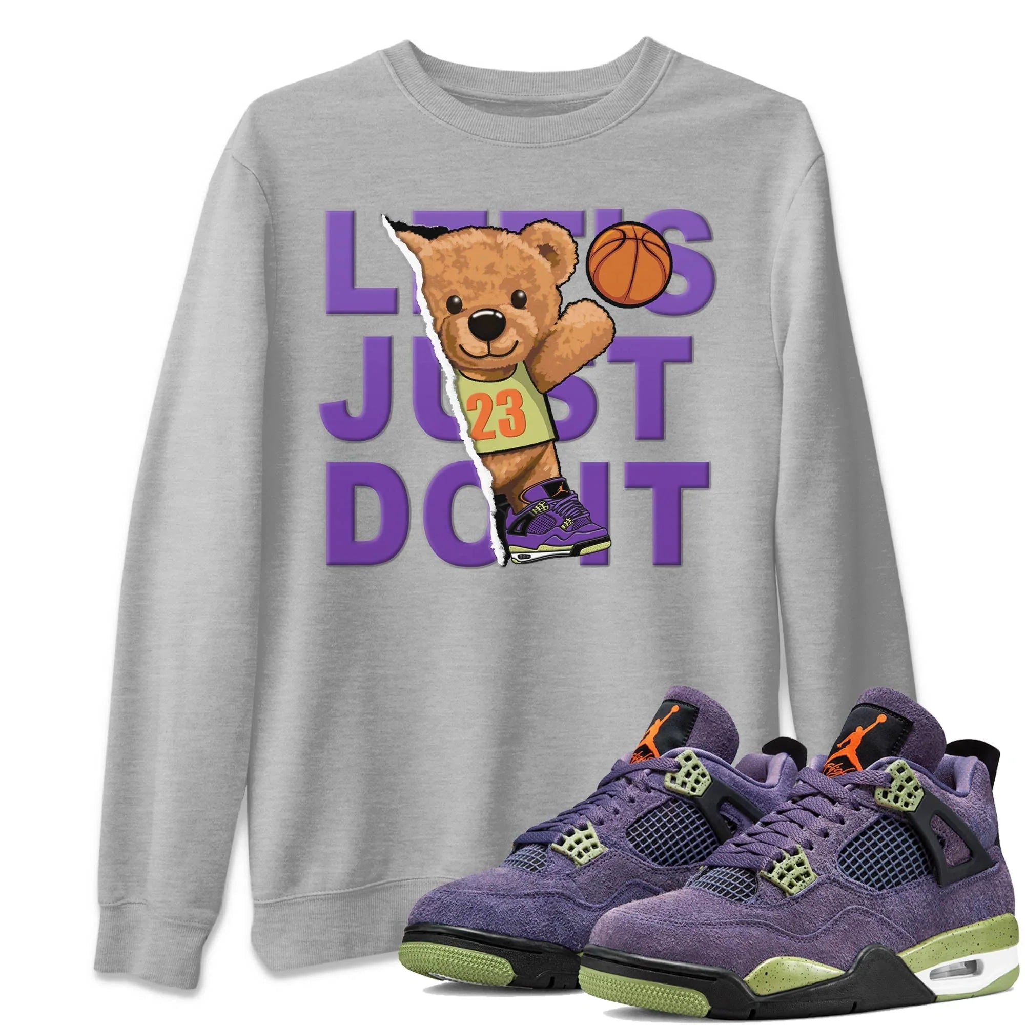 Rip Out Bear Unisex Sweater – Air Jordan 4 Canyon Purple, Sneakers Matching Sweater