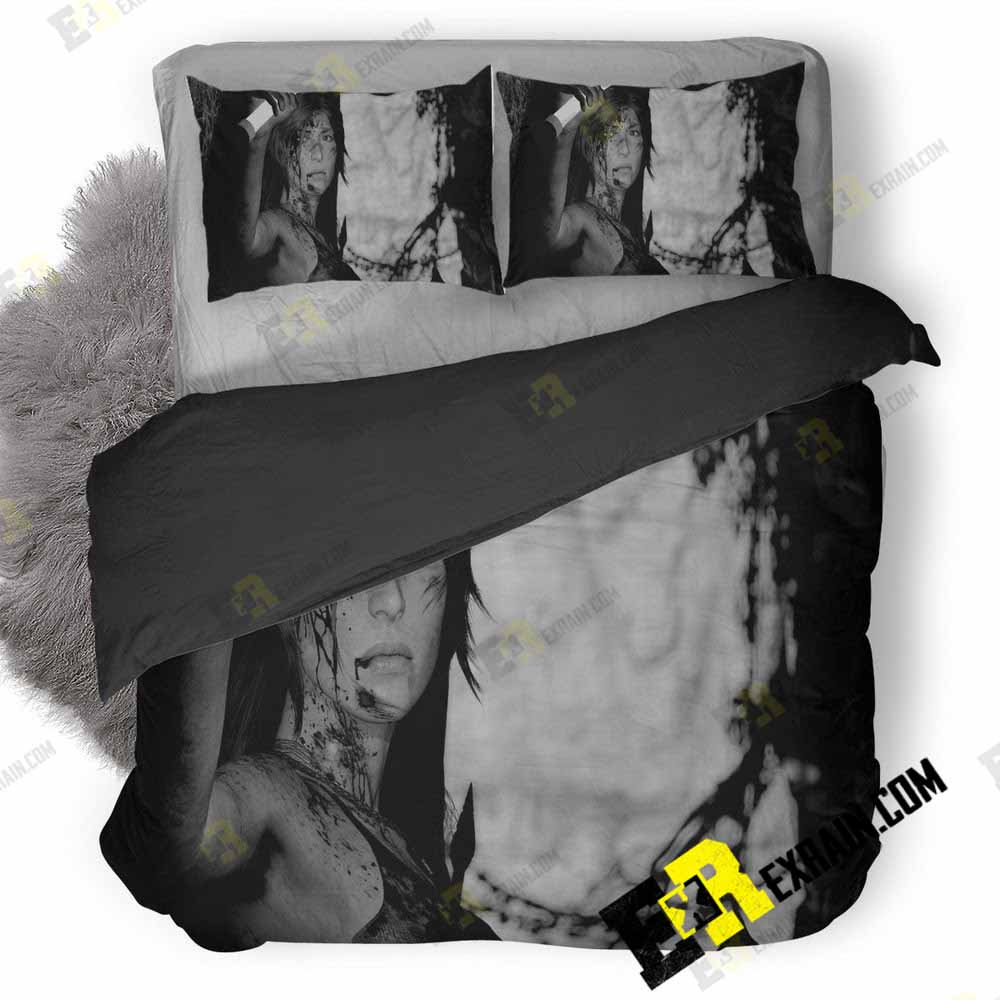 Rise Of The Tomb Raider Monochrome Eq 3D Customized Duvet Cover Bedding Set