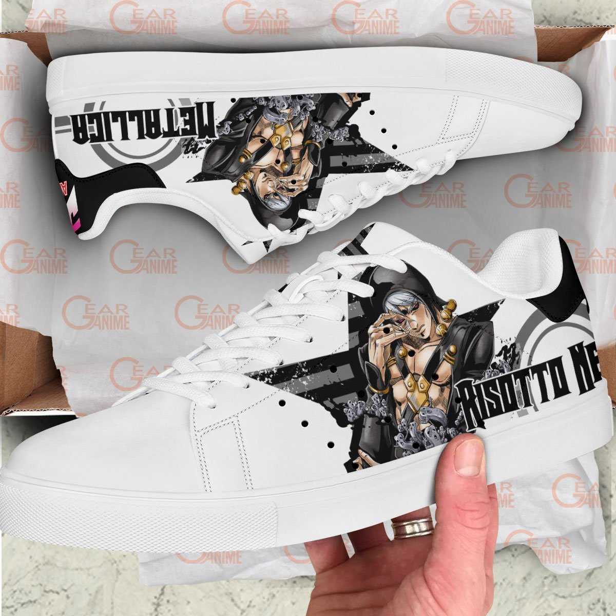 Risotto Nero Skate Sneakers Custom Anime Jojo’s Bizarre Adventure Shoes