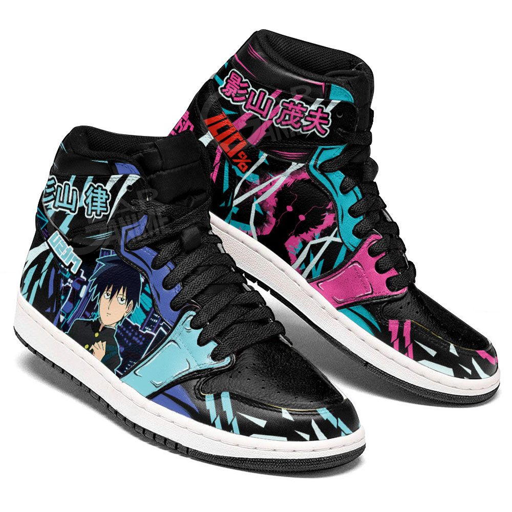 Ritsu Kageyama and Shigeo Kageyama JD1s Sneakers Mob Psycho 100 Anime Shoes, Air Jordan Hightop