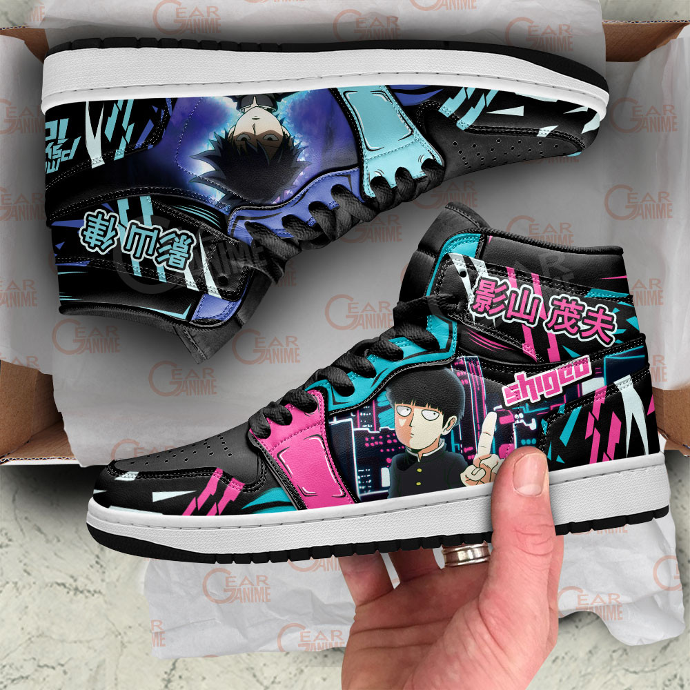 Ritsu Kageyama and Shigeo Kageyama JD1s Sneakers Mob Psycho 100 Anime Shoes, Air Jordan Hightop
