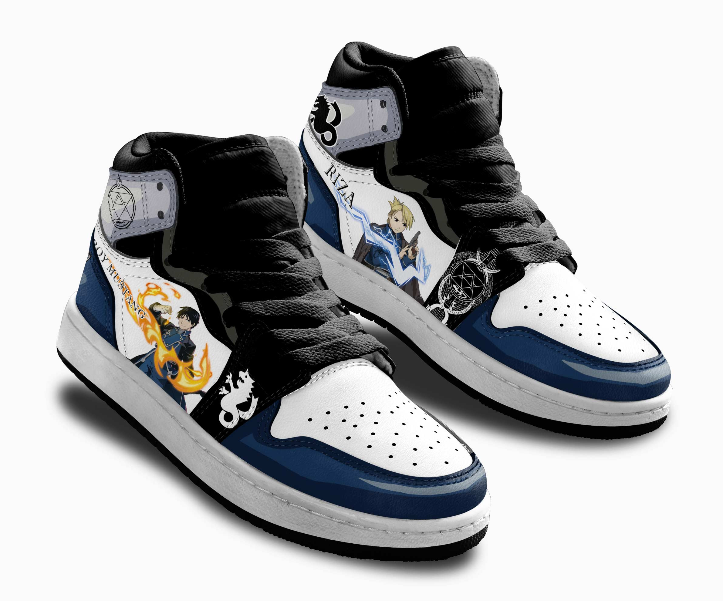 Riza Hawkeye and Roy Mustang Kids Sneakers Custom Fullmetal Alchemist Shoes For Kids