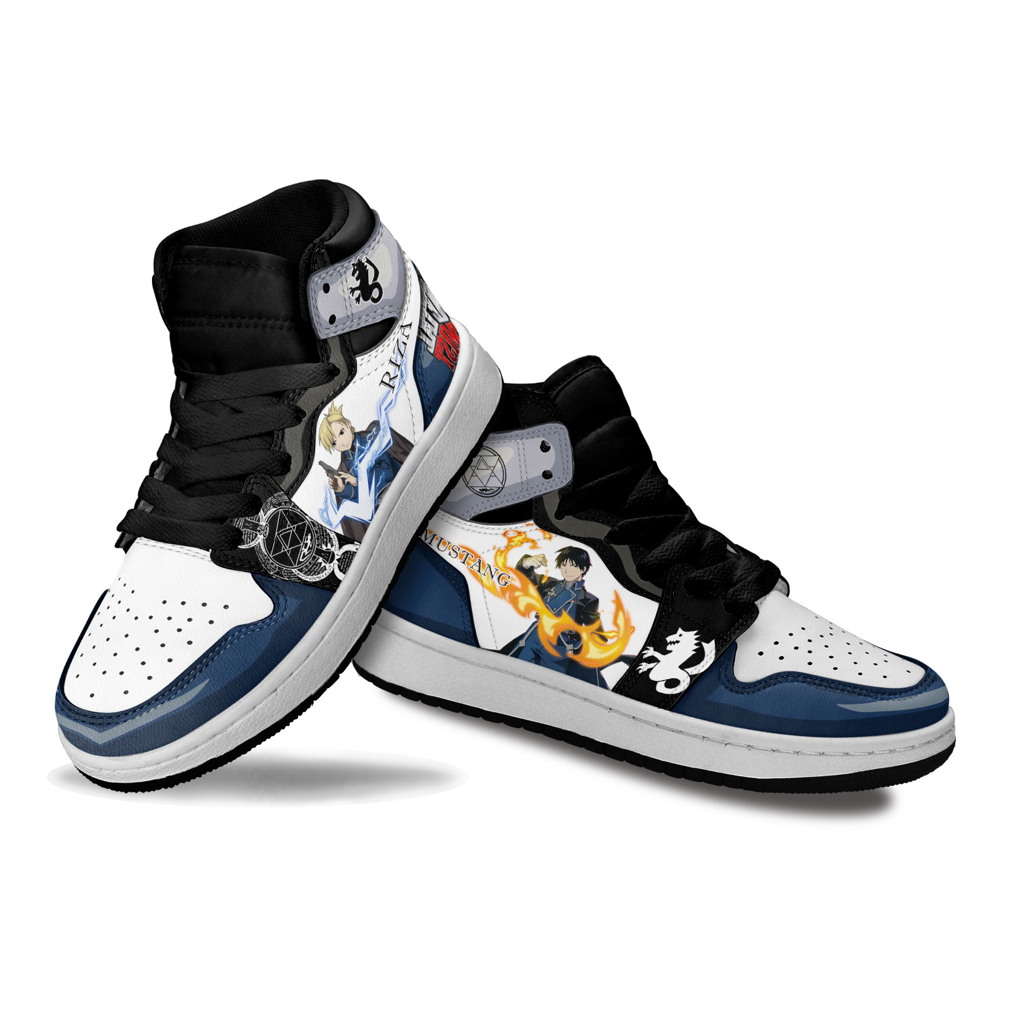 Riza Hawkeye and Roy Mustang Kids Sneakers Custom Fullmetal Alchemist Shoes For Kids